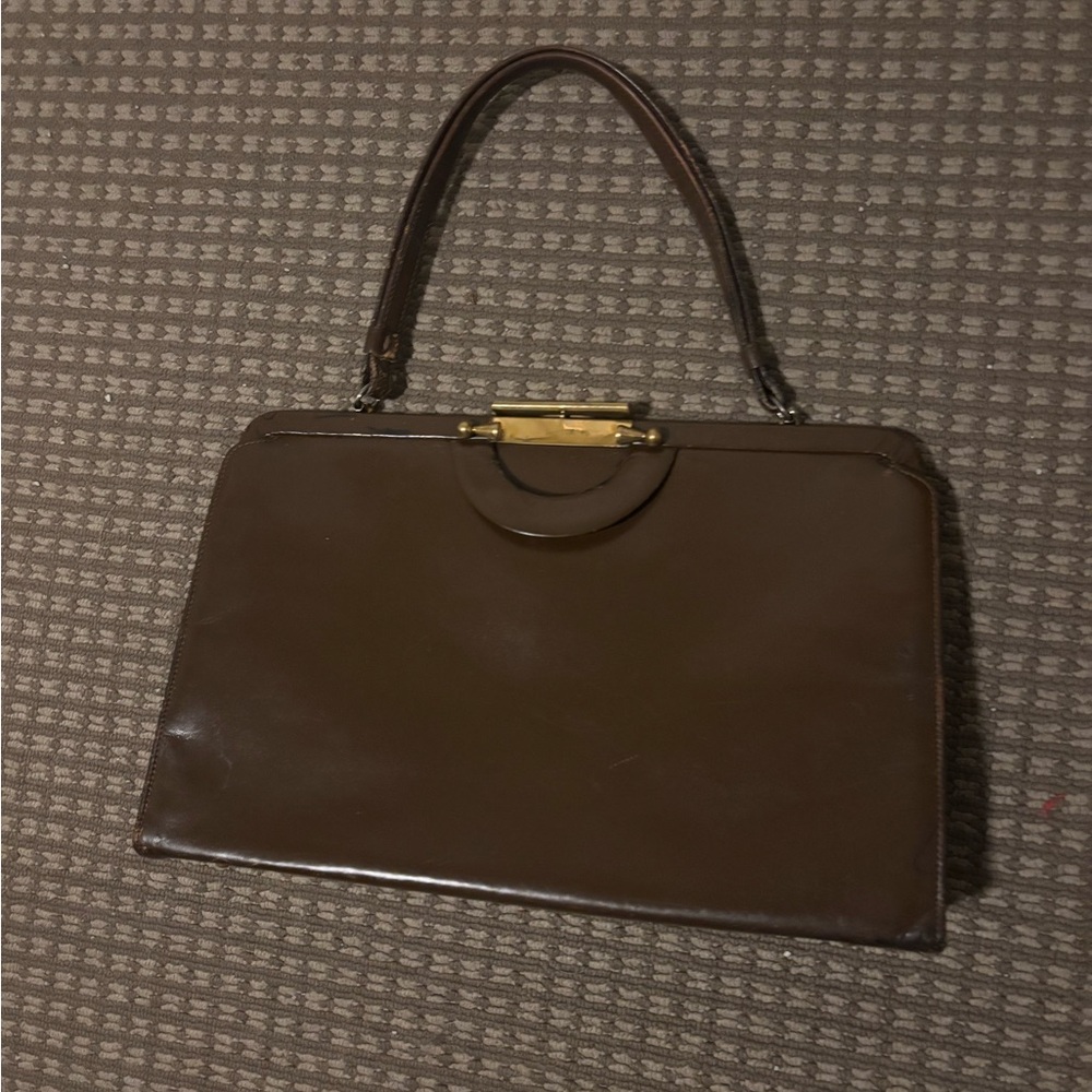 Elegant Brown Leather Handbag